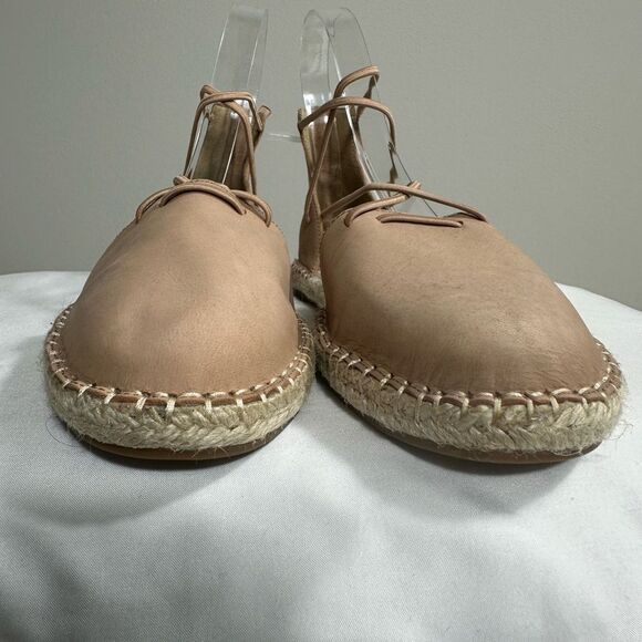 Eileen Fisher Lace-Up Leather Espadrille Sandal, Toffee Cream Size 6,5 - Picture 7 of 12